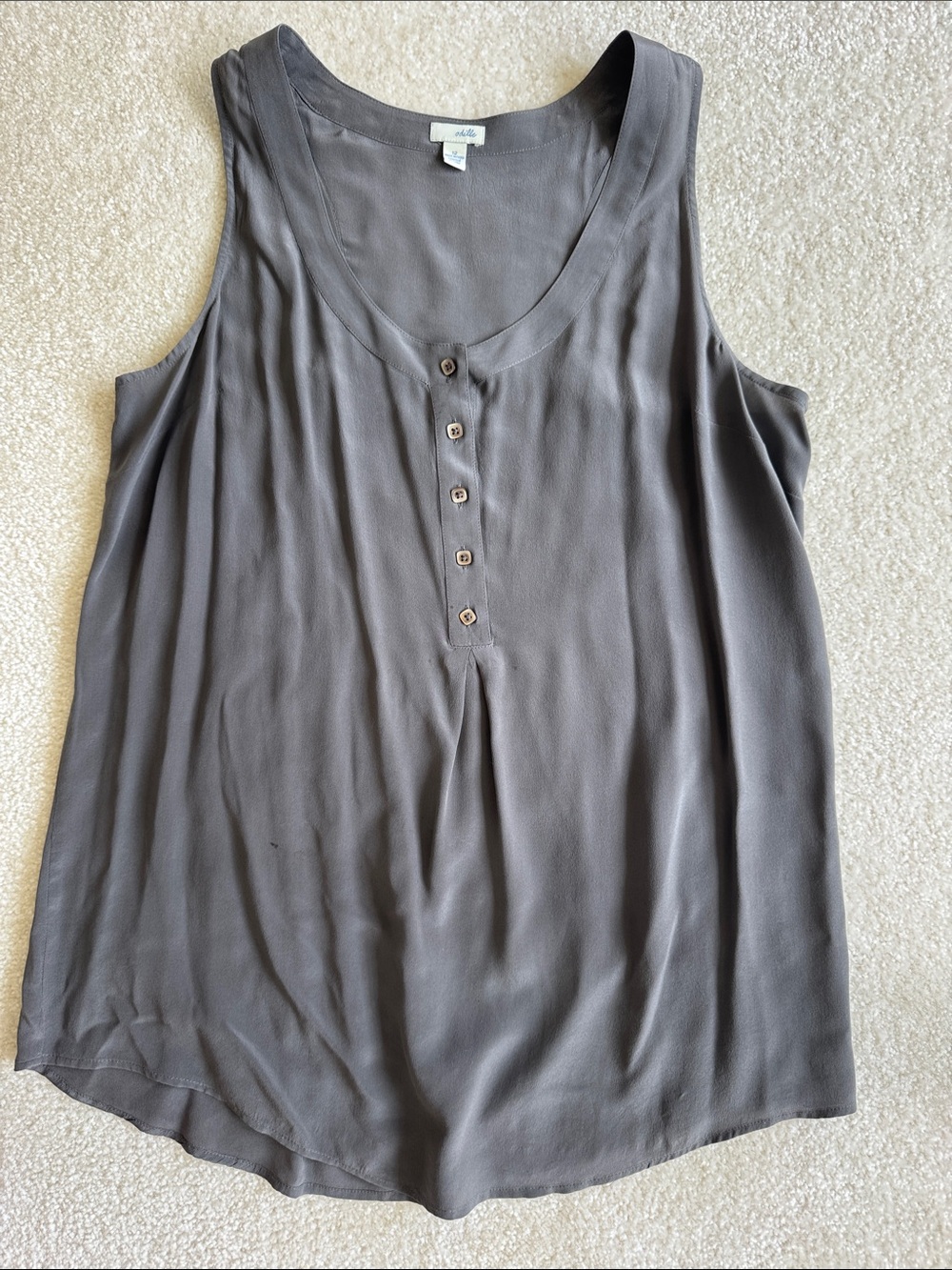 Odille Charcoal Gray Sleeveless Button-Front Camisole